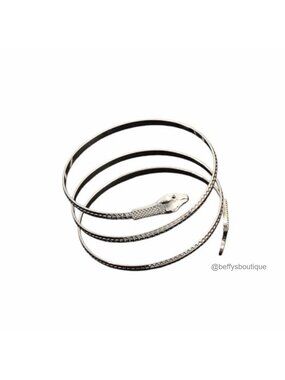 Snake Arm Cuff Minimalist Metal Armband Swirl Bracelet Halloween Costume